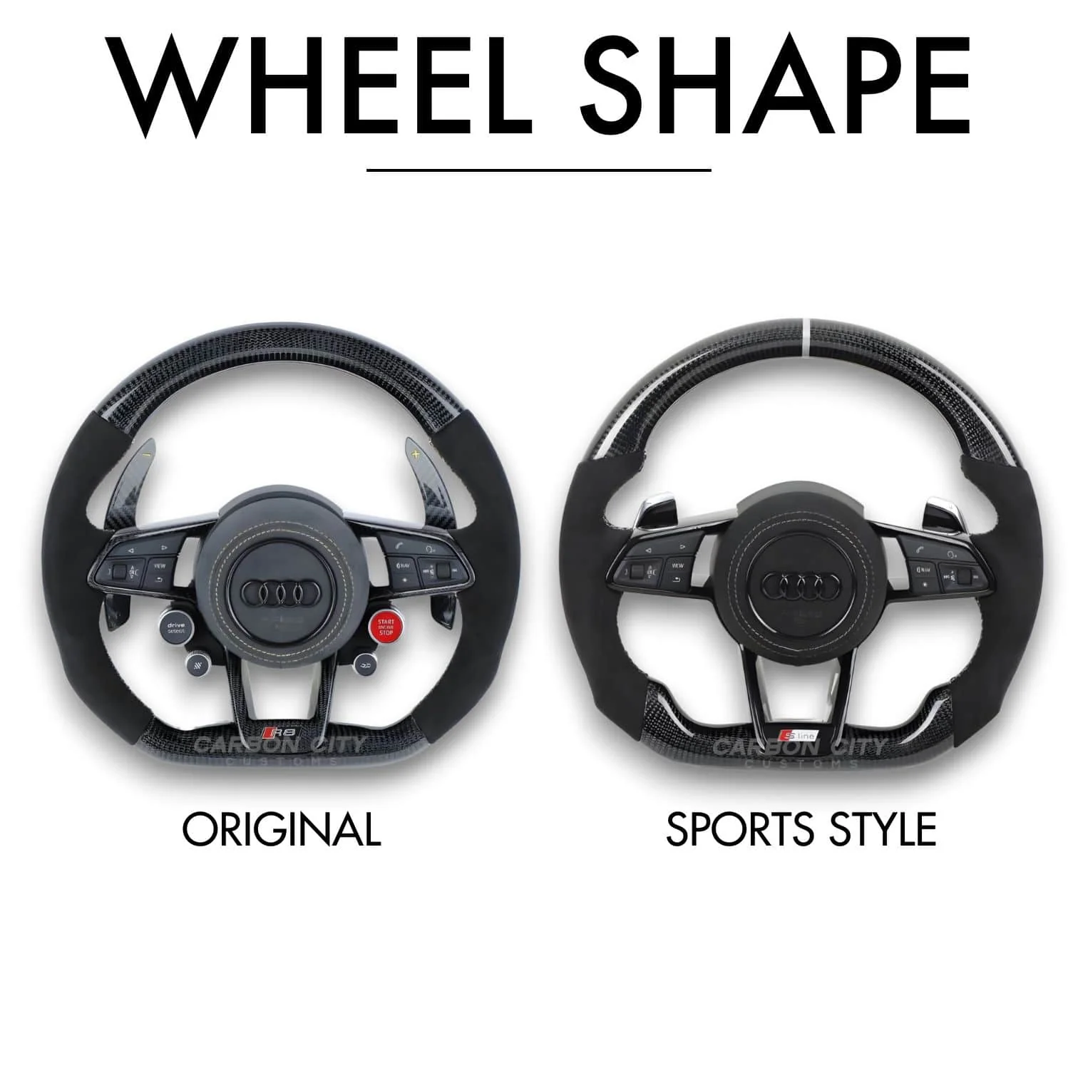 Audi R8/TT Style Customizable Steering Wheel (Fits 2010+ All Models) - Image 3