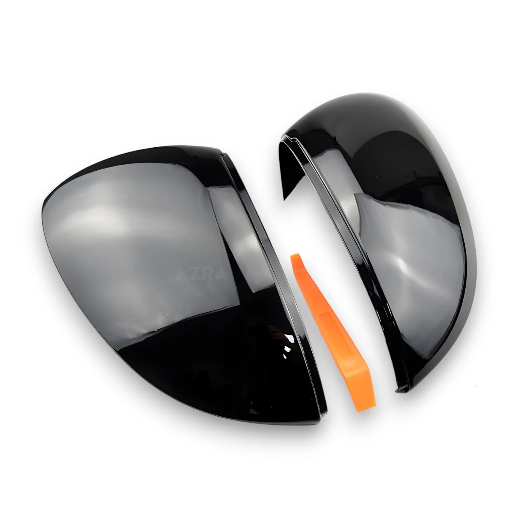 AZRA Volkswagen Golf Mk8 | Gloss Black / Carbon Print Mirror Caps - Image 3