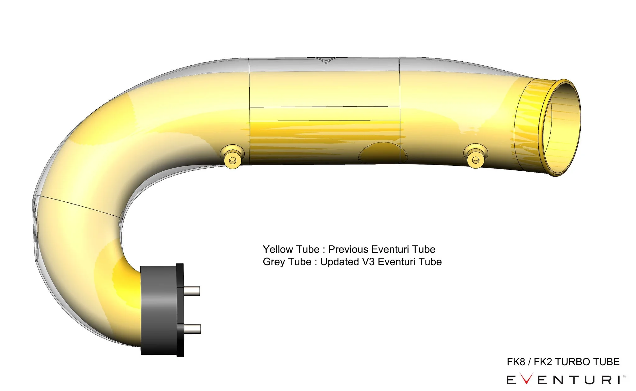 Eventuri Honda Civic Type R | FK8 | V3 Carbon Turbo Tube - Image 2
