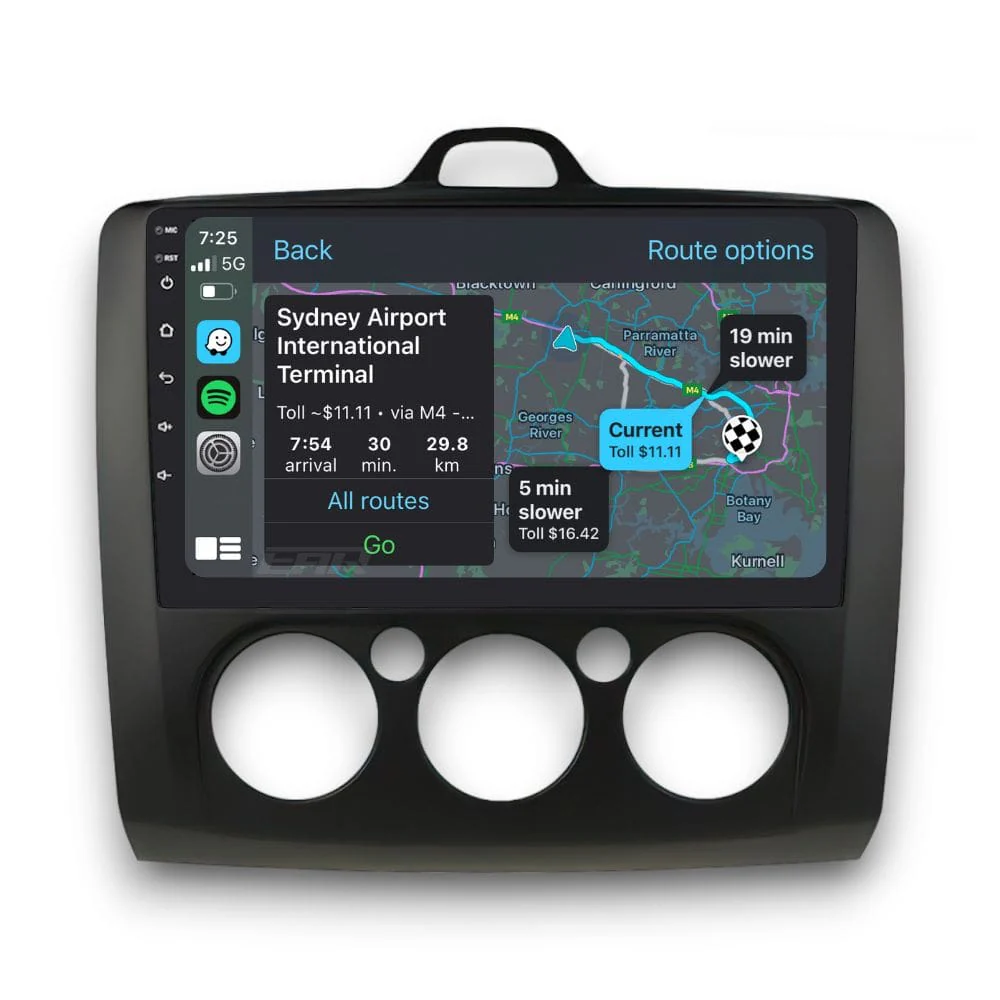Ford Focus Manual A/C (2004 - 2008) Multimedia 9" Touchscreen Display + Built-In Wireless Carplay & Android Auto - Image 2