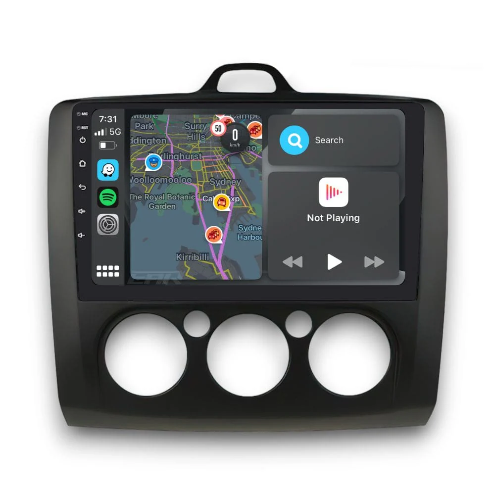 Ford Focus Manual A/C (2004 - 2008) Multimedia 9" Touchscreen Display + Built-In Wireless Carplay & Android Auto - Image 4