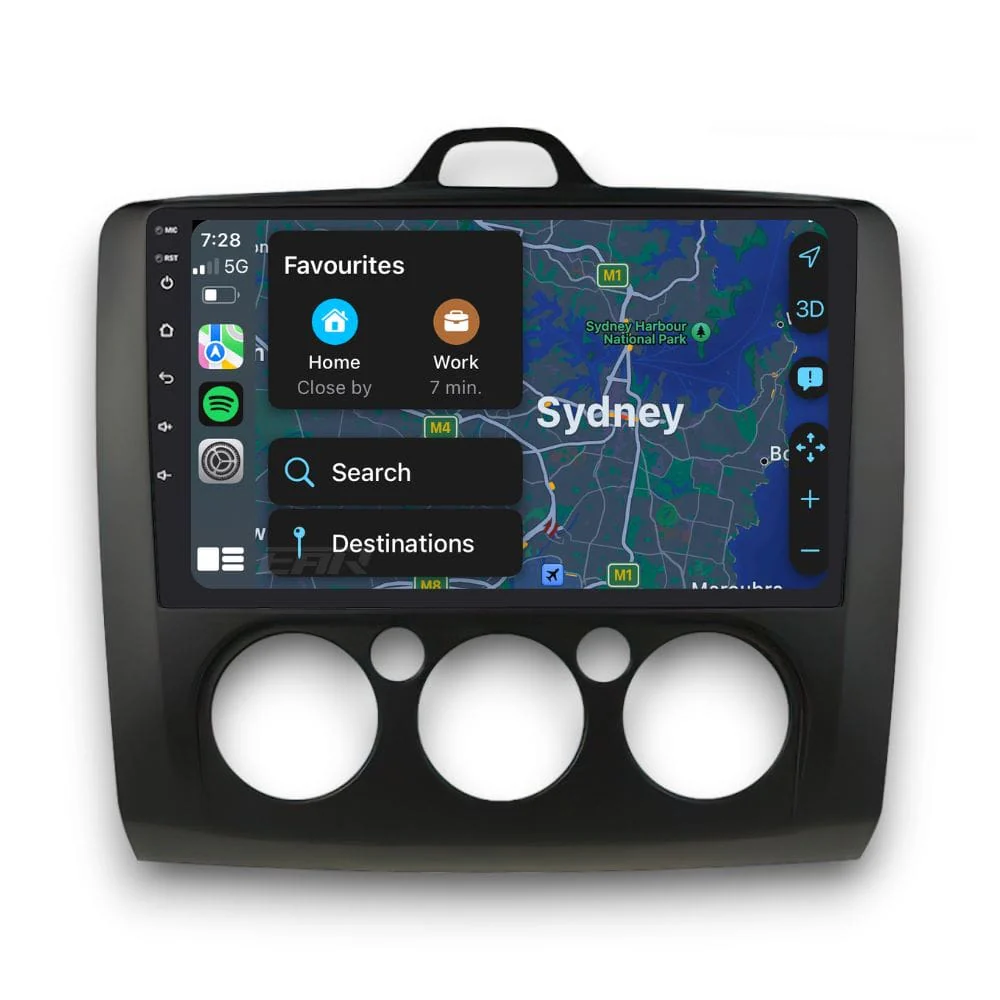 Ford Focus Manual A/C (2004 - 2008) Multimedia 9" Touchscreen Display + Built-In Wireless Carplay & Android Auto - Image 5