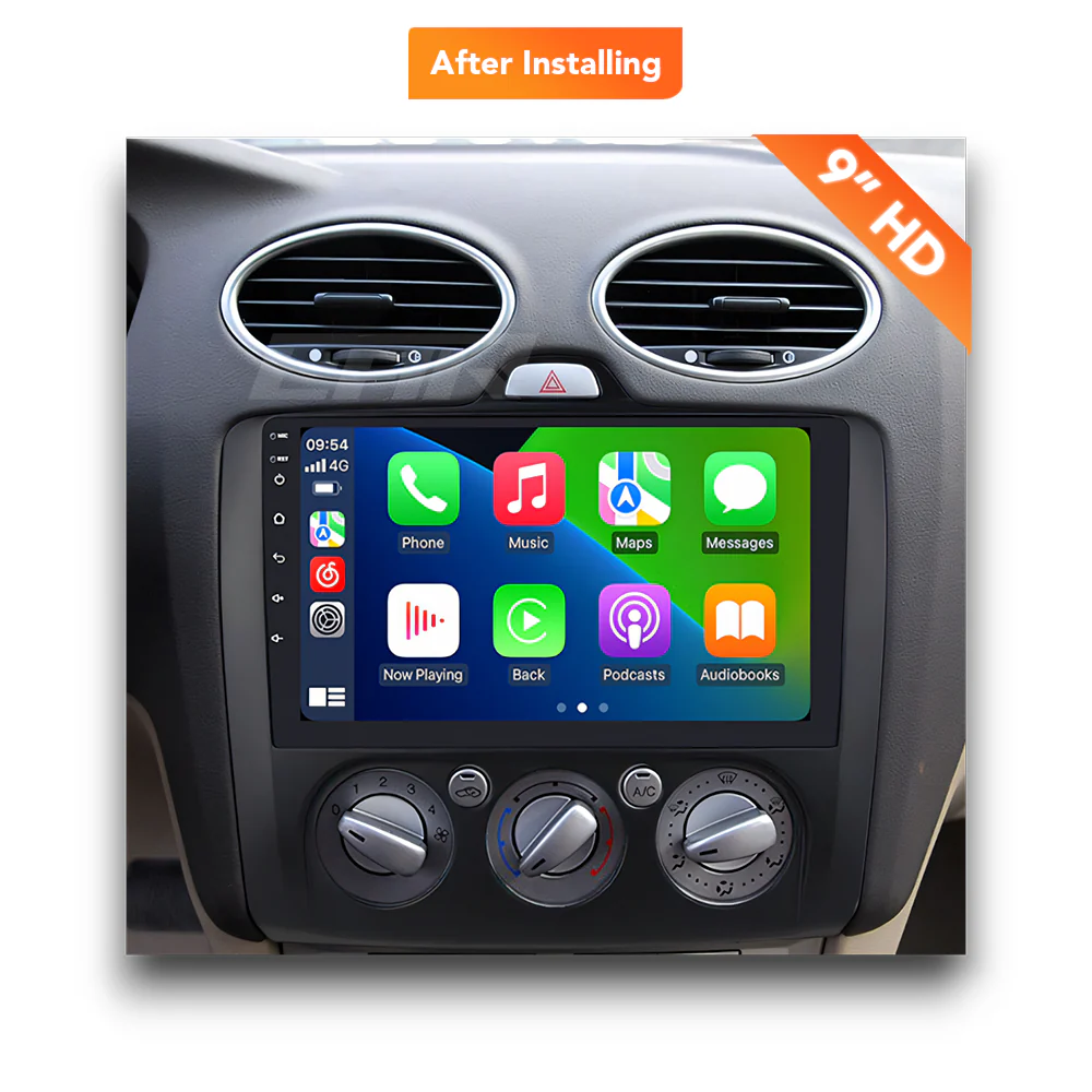 Ford Focus Manual A/C (2004 - 2008) Multimedia 9" Touchscreen Display + Built-In Wireless Carplay & Android Auto - Image 7