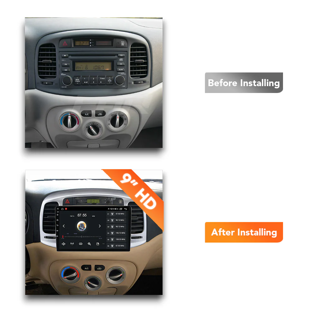 Hyundai Accent (2006 - 2011) Multimedia 9" Touchscreen Display + Built-In Wireless Carplay & Android Auto - Image 6