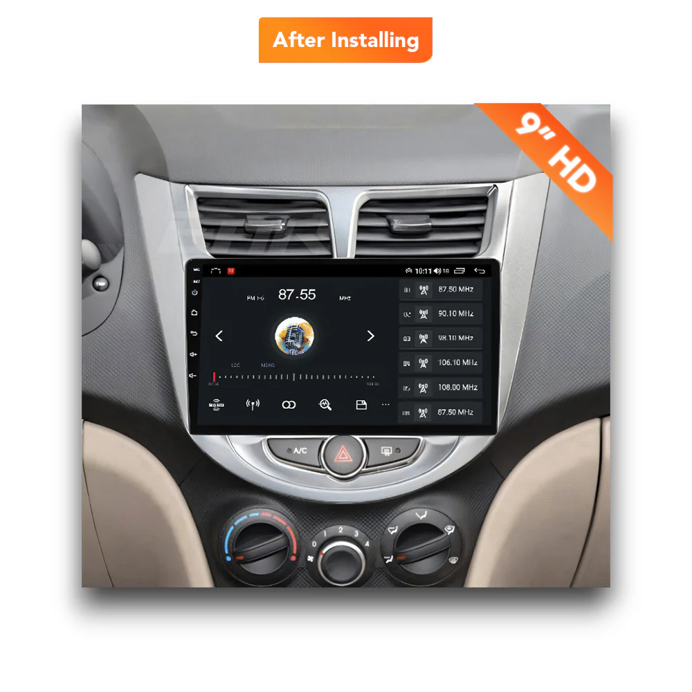 Hyundai Accent/Verna (2011 - 2019) Multimedia 9" Touchscreen Display + Built-In Wireless Carplay & Android Auto - Image 7