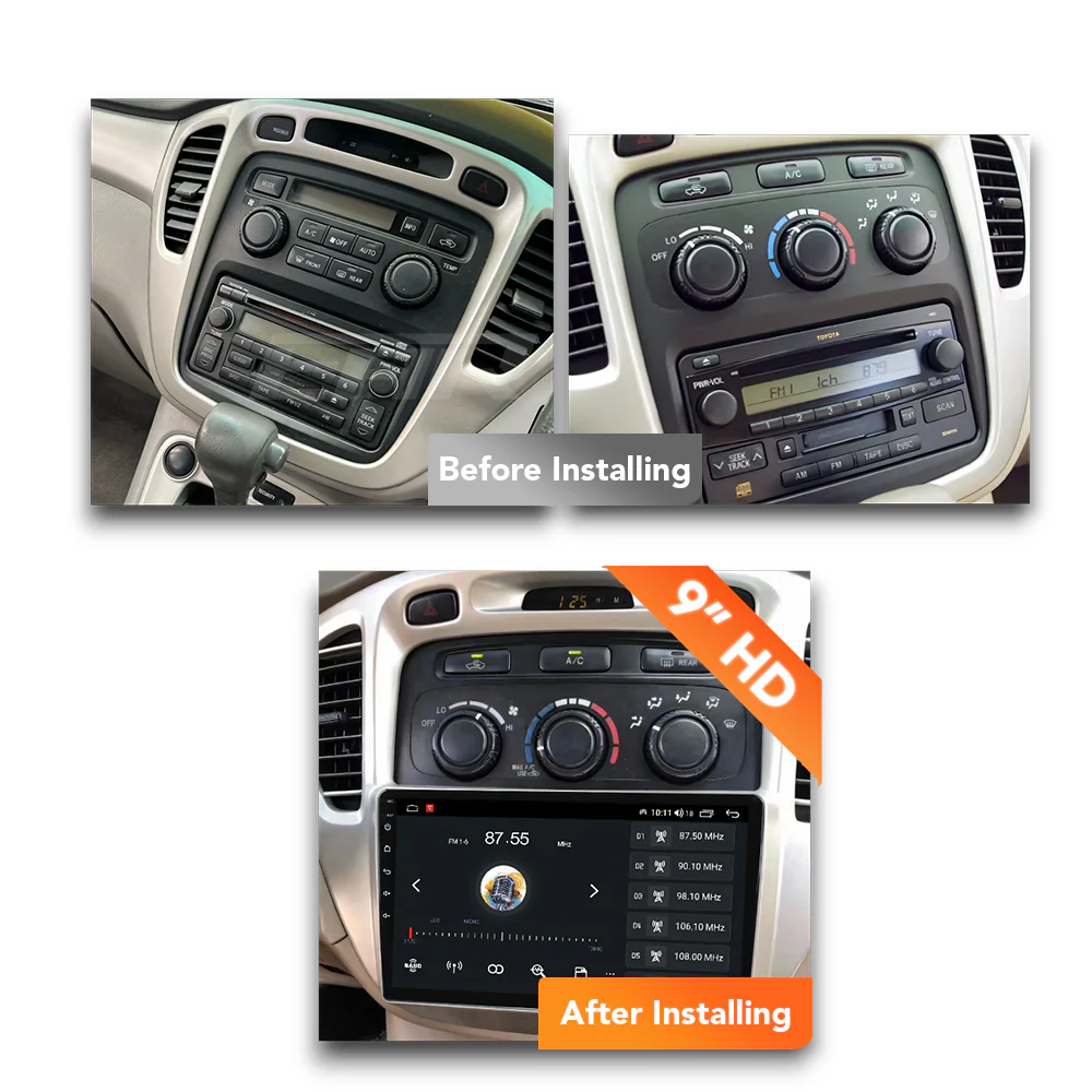 Toyota Highlander/Kluger (2000 - 2007) Multimedia 9" Touchscreen Display + Built-In Wireless Carplay & Android Auto - Image 6
