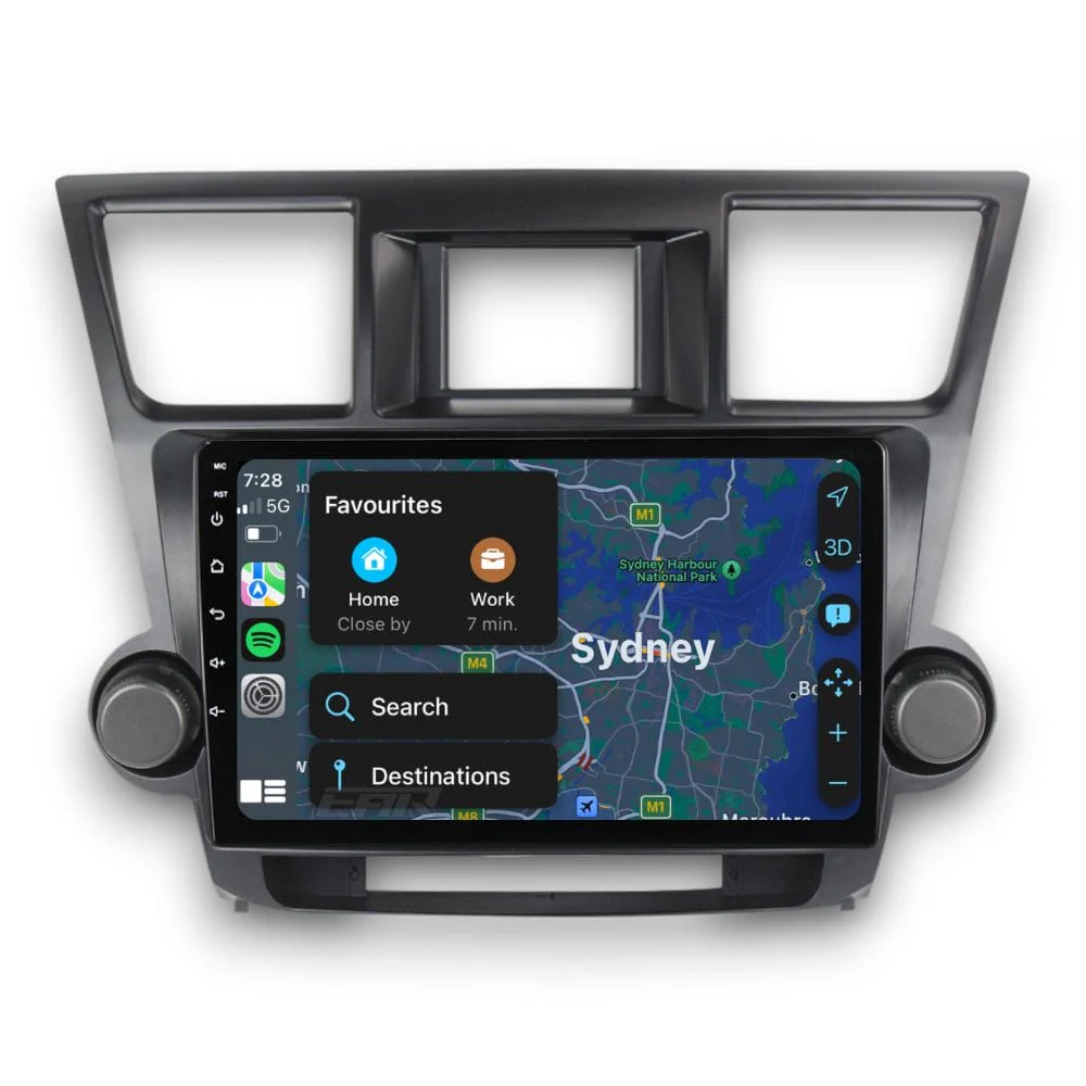 Toyota Highlander/Kluger (2007 - 2013) Multimedia 10" Touchscreen Display + Built-In Wireless Carplay & Android Auto - Image 5
