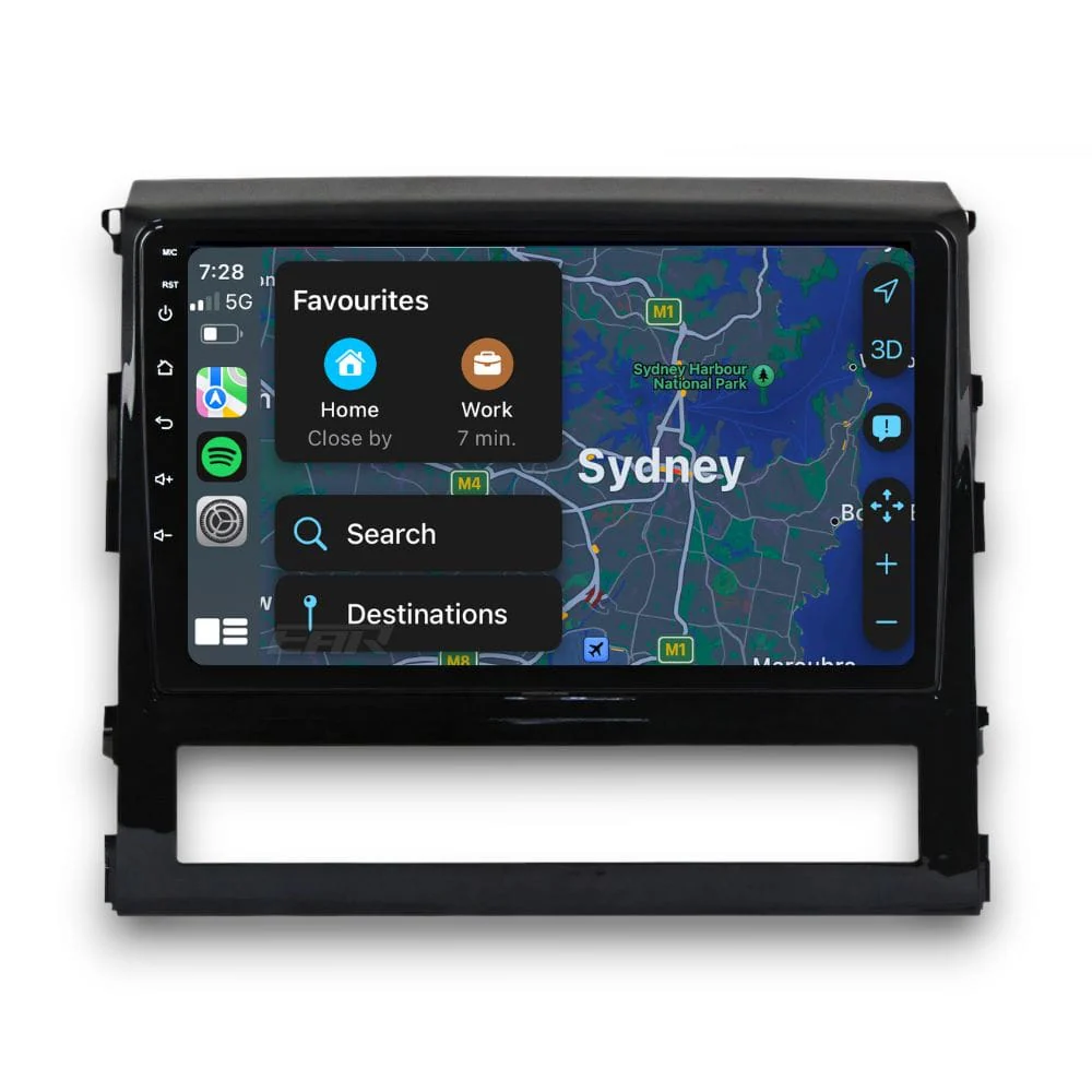 Toyota Land Cruiser 200 Series (2016 - 2022) Multimedia 9" Touchscreen Display + Built-In Wireless Carplay & Android Auto - Image 5