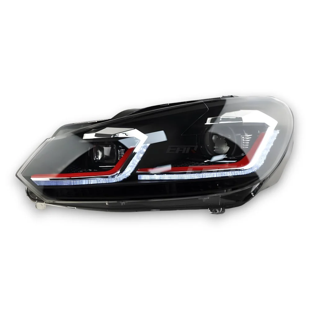 Volkswagen Golf Mk6 Sequential Mk7.5 Style Xenon Angel LED Headlights (2009 - 2012) - Image 3