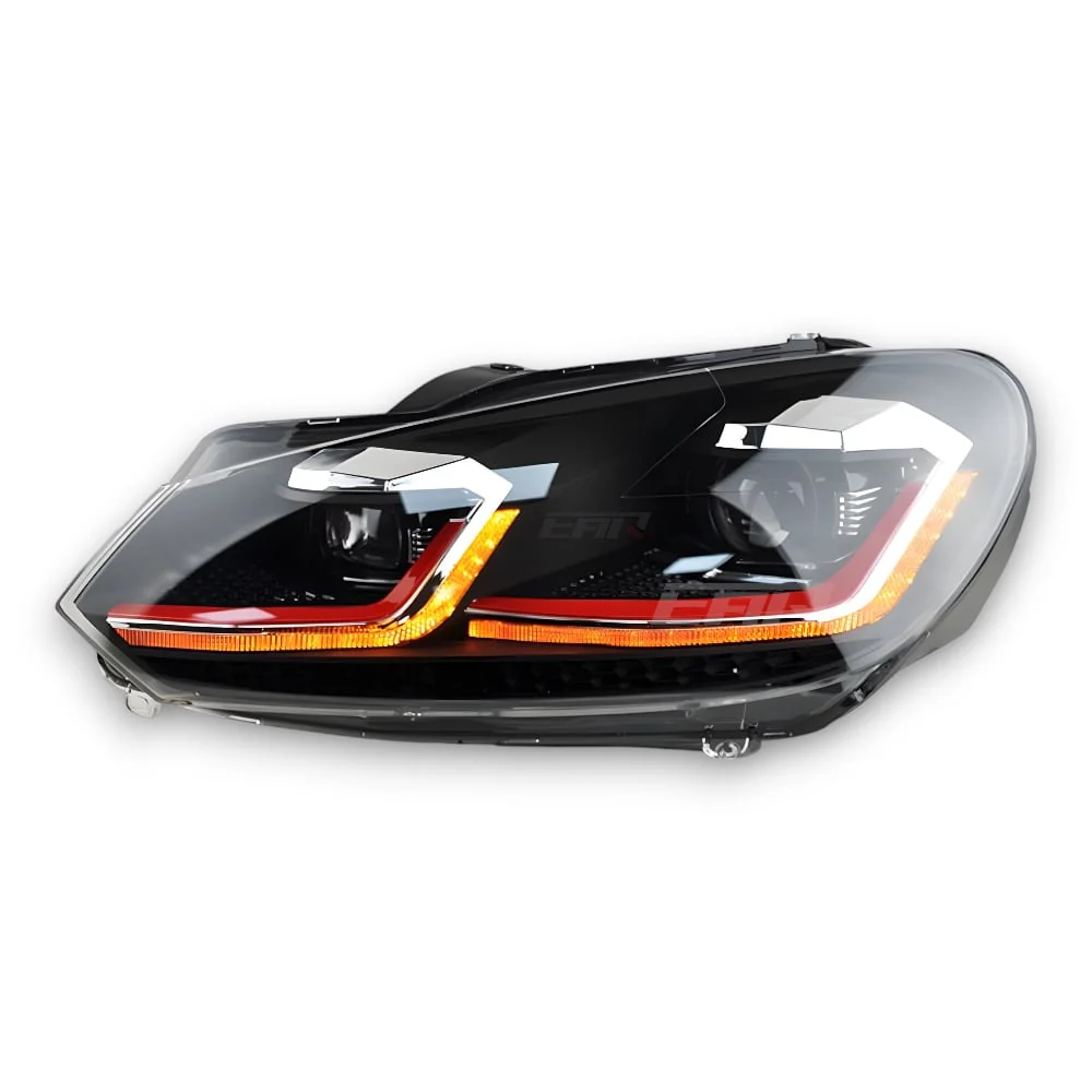 Volkswagen Golf Mk6 Sequential Mk7.5 Style Xenon Angel LED Headlights (2009 - 2012) - Image 4